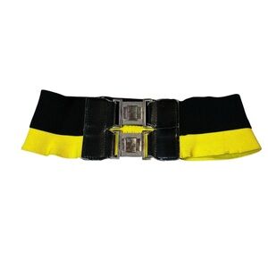 Black and yellow vintage 80s belt, o/s